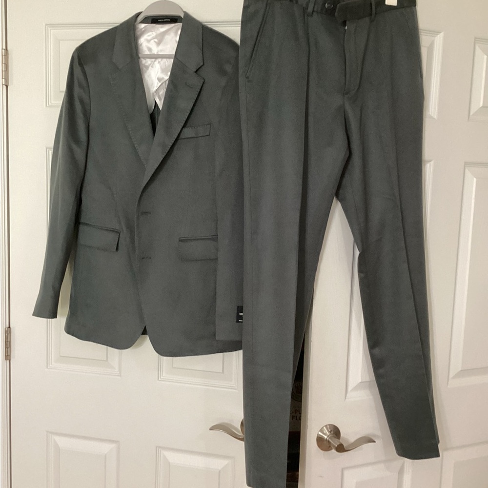 Todd Snyder 100% cashmere Men's Sutton Suit size 40L pants 34/34 NWT slate gray